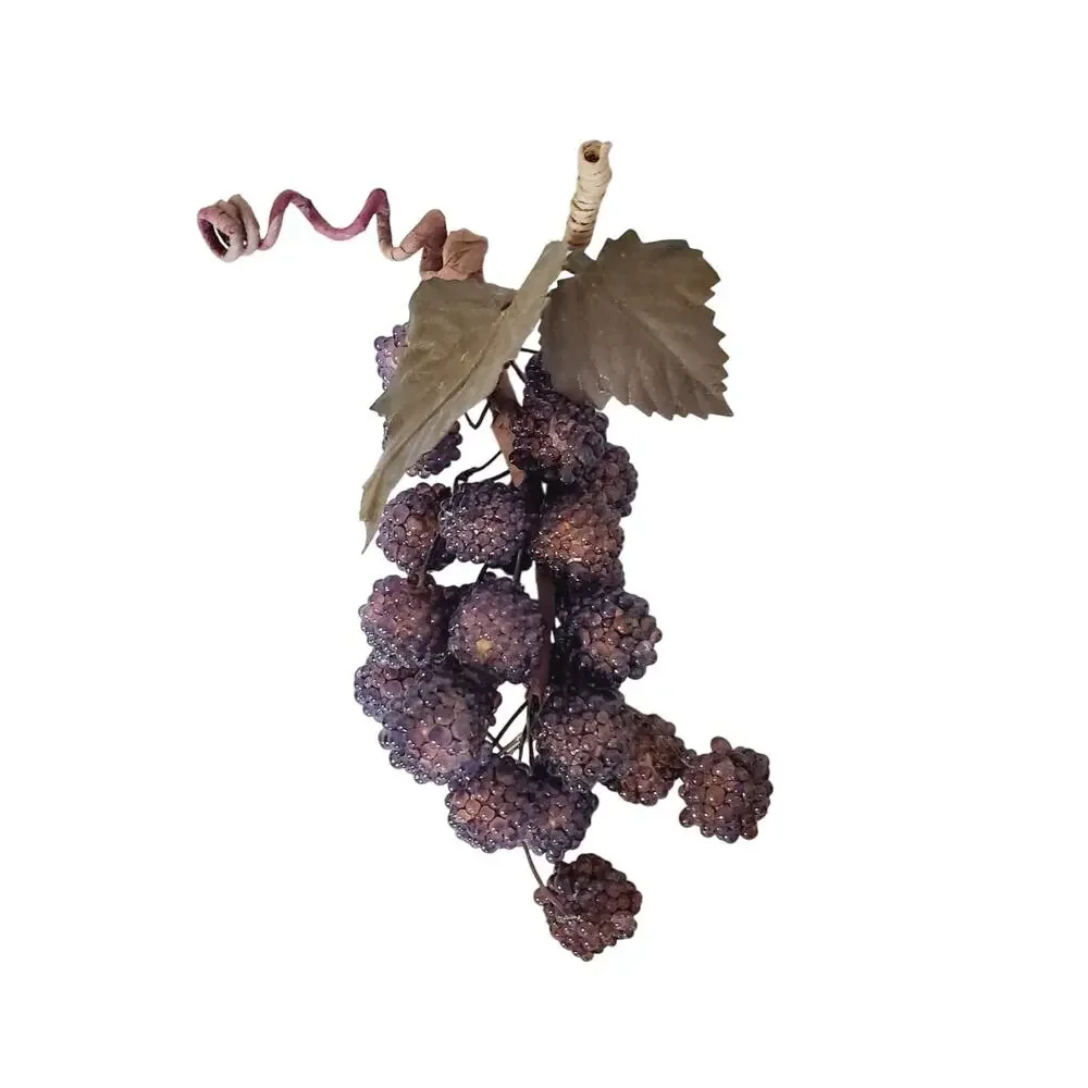 Vintage Beaded Glass Grapes Berry Fruit 8